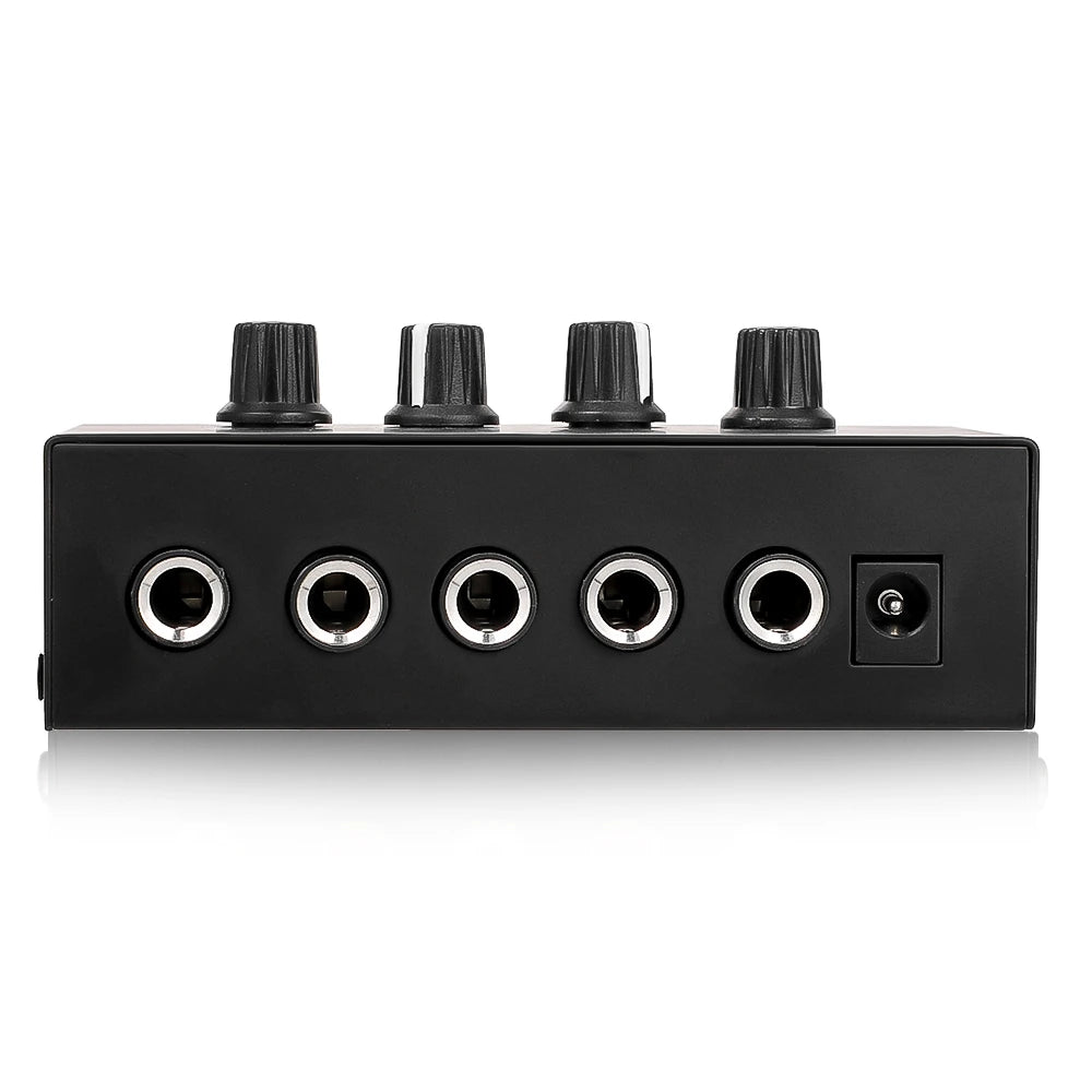 Mini Amplificador de audífonos HA400, 4 canales Ultra-Compacto Stereo + adaptador de poder