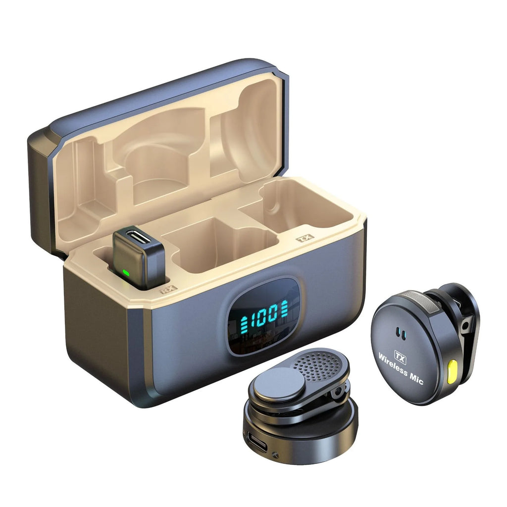 Micrófono Lavalier Inalámbrico 2.4GHz con Estuche de Carga – Plug and Play