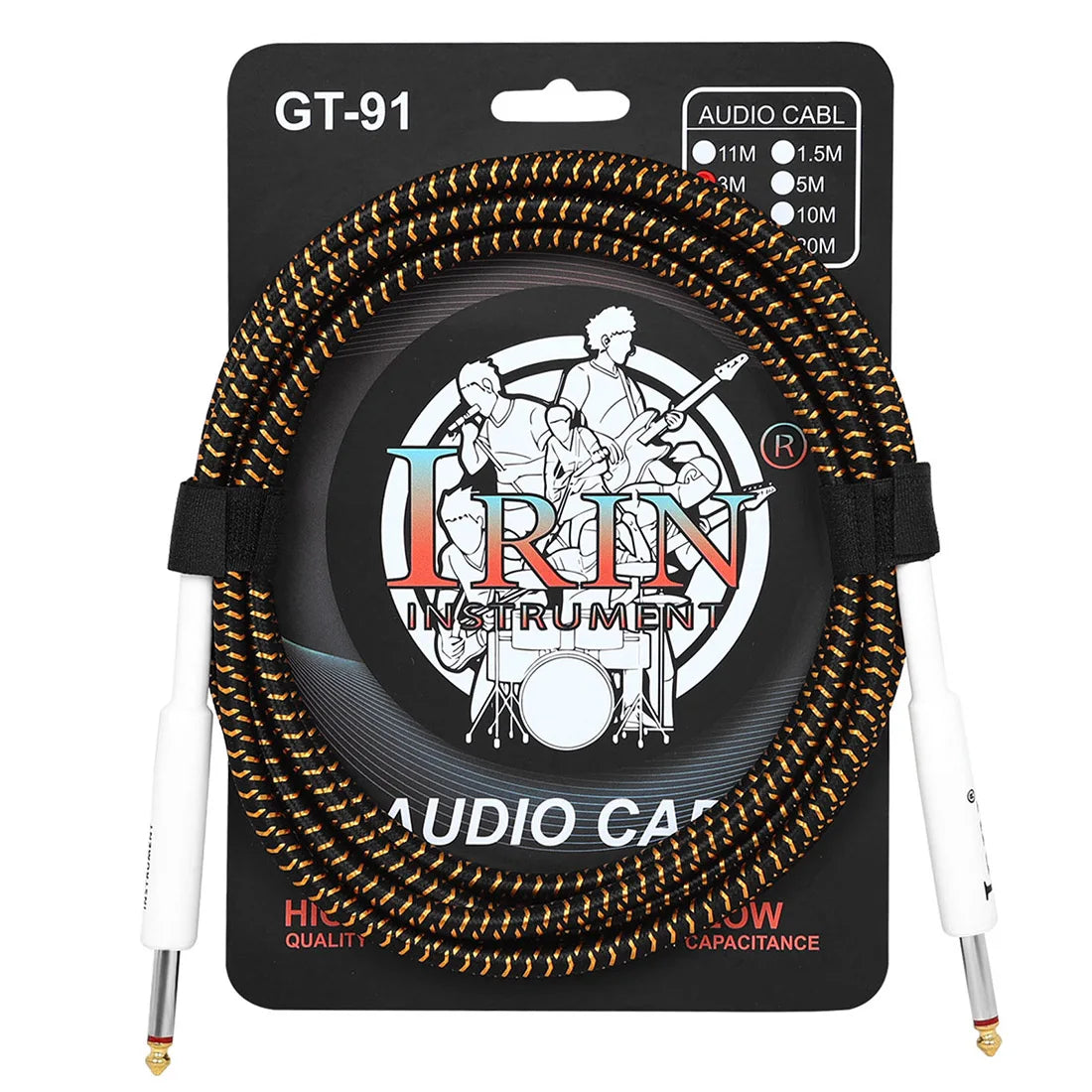 Cable de Guitarra IRIN Cobre Puro 6.35mm – 3/6/10M Anti-Ruido