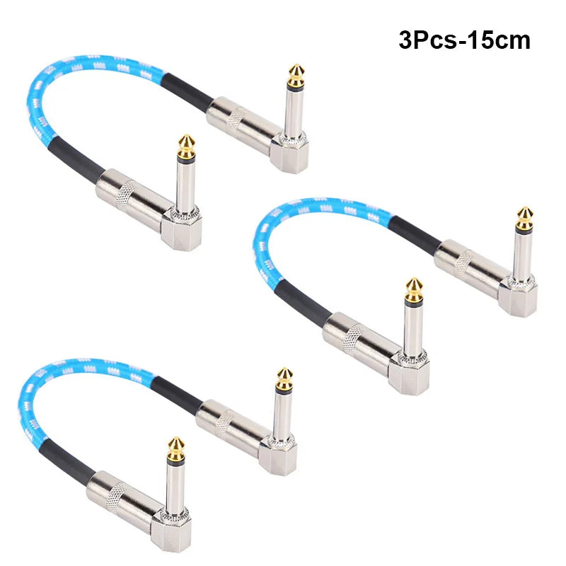 Cable Patch para Pedalboard 6.35mm – Trenzado, Bajo Ruido | 15 o 30 cm