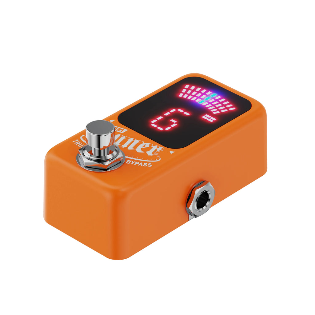 Afinador Cromático Mini para Guitarra – Pedal con Pantalla LED y True Bypass