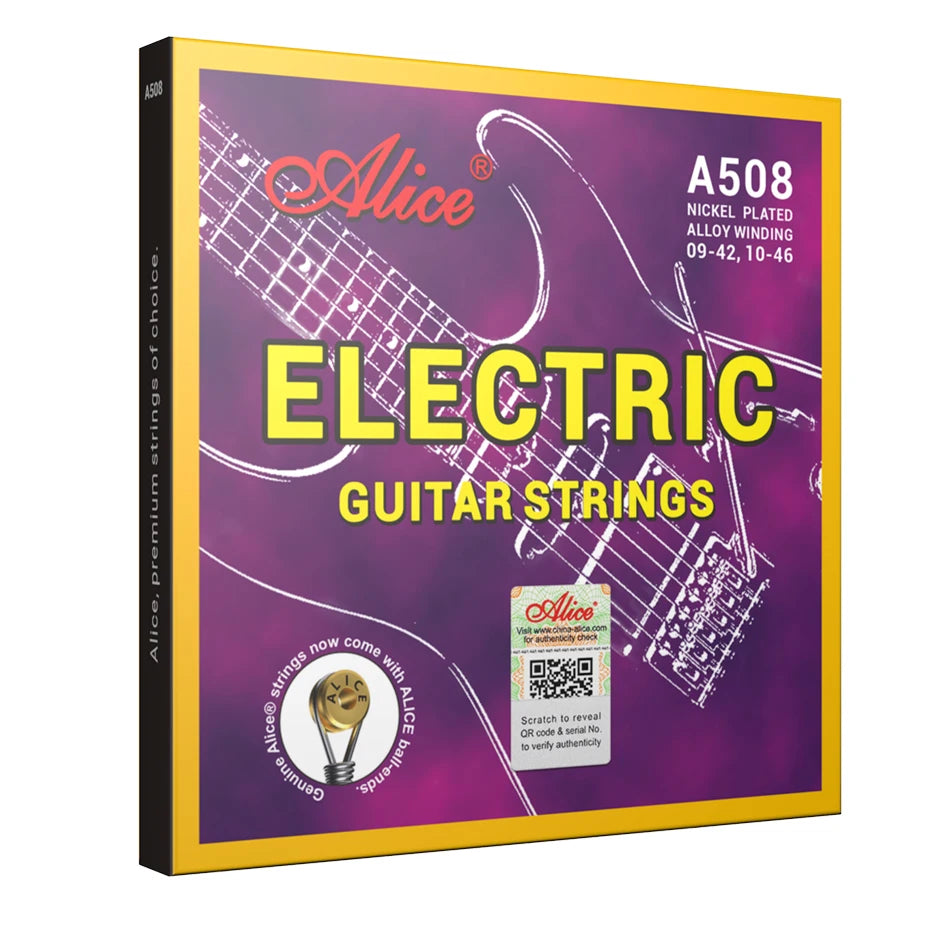 Cuerdas Guitarra Eléctrica Alice A508 – Acero Niquelado | Calibres .009/.010