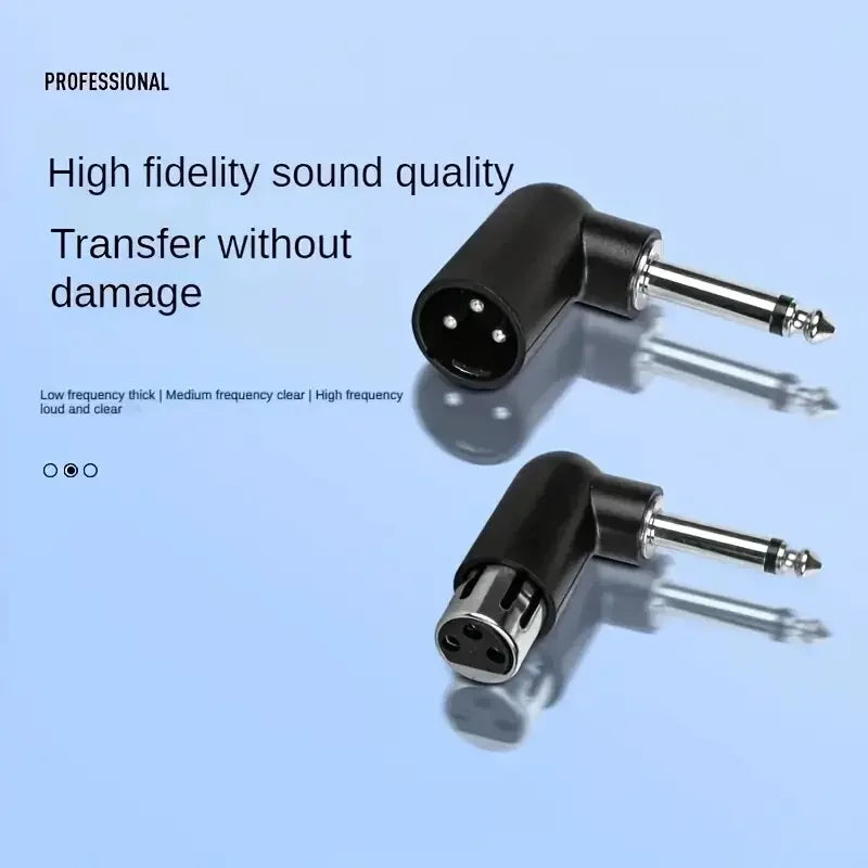 Adaptador XLR Macho a Jack 6.35mm Hembra – Balanceado para Micrófonos e Interfaces de Audio