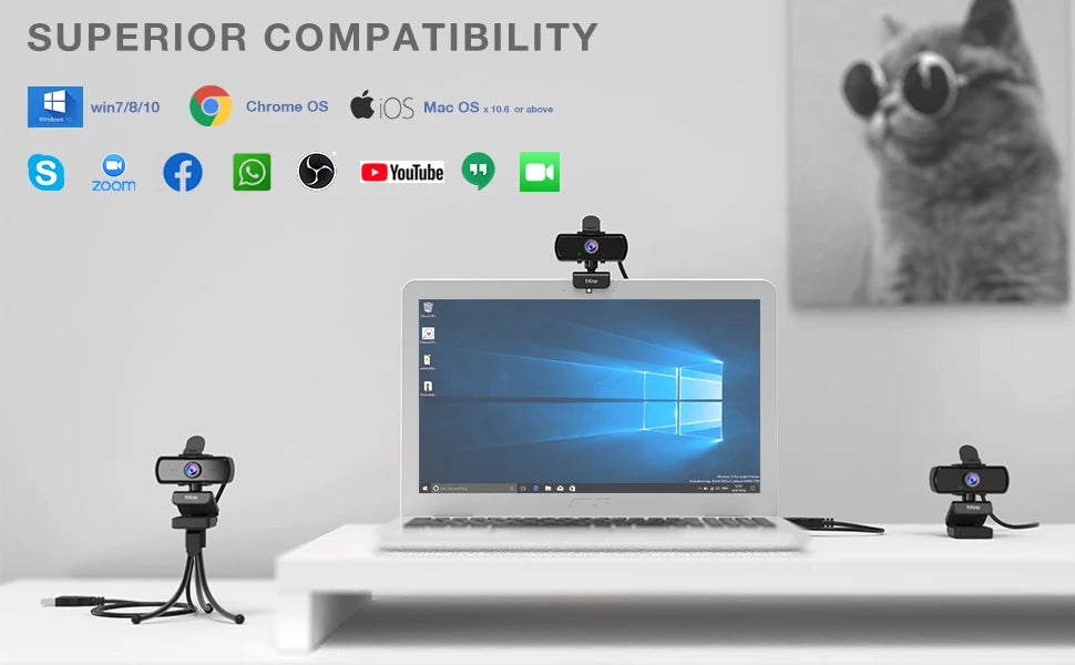 Webcam FIFINE K420 – 1440p Full HD con Micrófono y Trípode para Streaming y Videollamadas