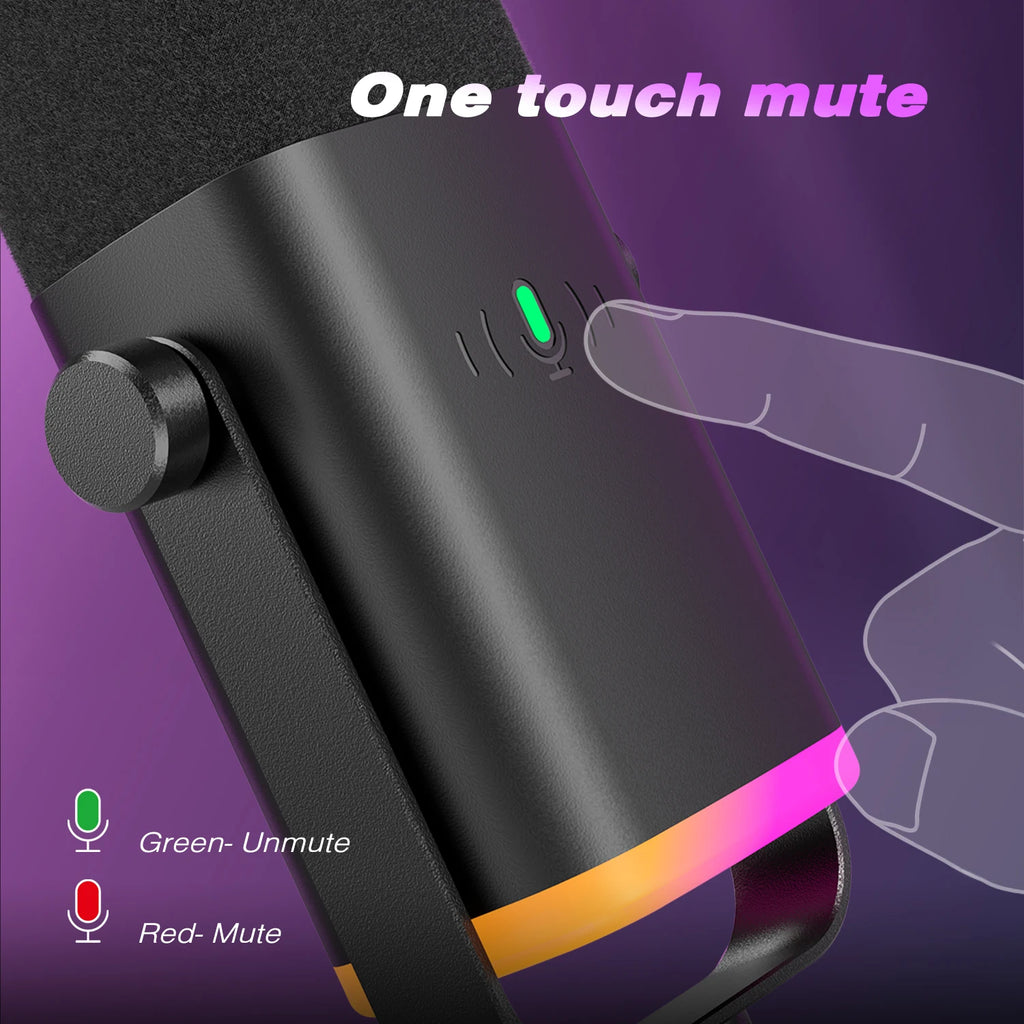 Micrófono Dinámico FIFINE AM8 – USB/XLR con Botón Mute Táctil para PC, PS5 y Mixer