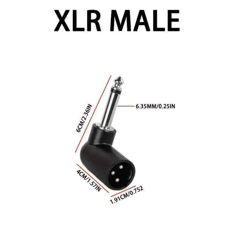 Adaptador XLR Macho a Jack 6.35mm Hembra – Balanceado para Micrófonos e Interfaces de Audio