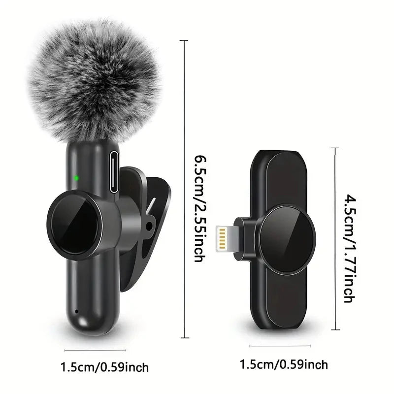Micrófono Lavalier Inalámbrico Mini – iPhone y Android (1 o 2 micrófonos)