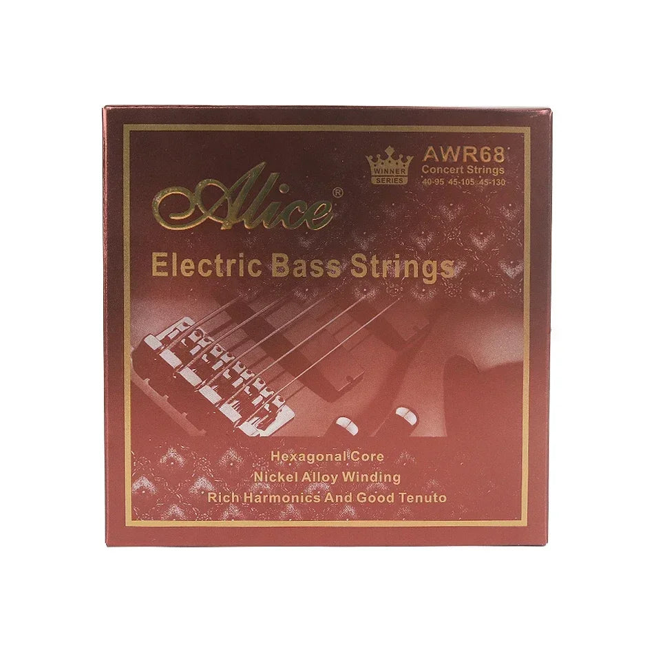 Cuerdas Bajo Eléctrico Alice AWR68 – Núcleo Hexagonal Niquelado | 4 y 5 Cuerdas | Light y Medium