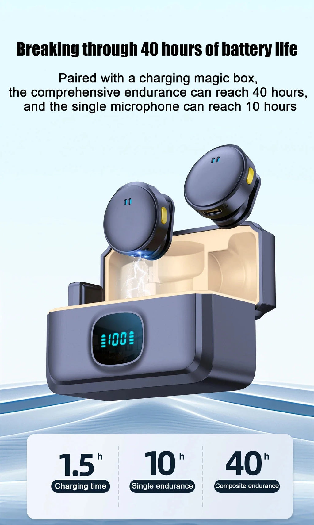 Micrófono Lavalier Inalámbrico 2.4GHz con Estuche de Carga – Plug and Play