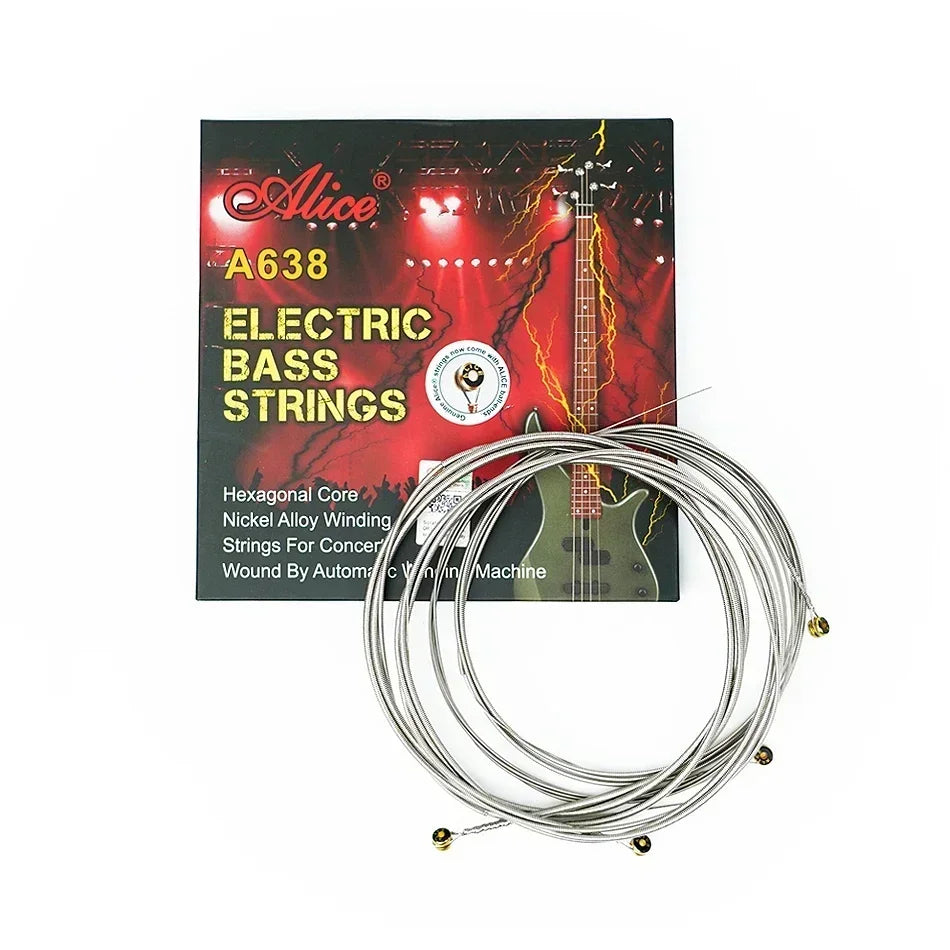 Cuerdas Bajo Eléctrico Alice A638 – Núcleo Hexagonal Niquelado | Light y Medium