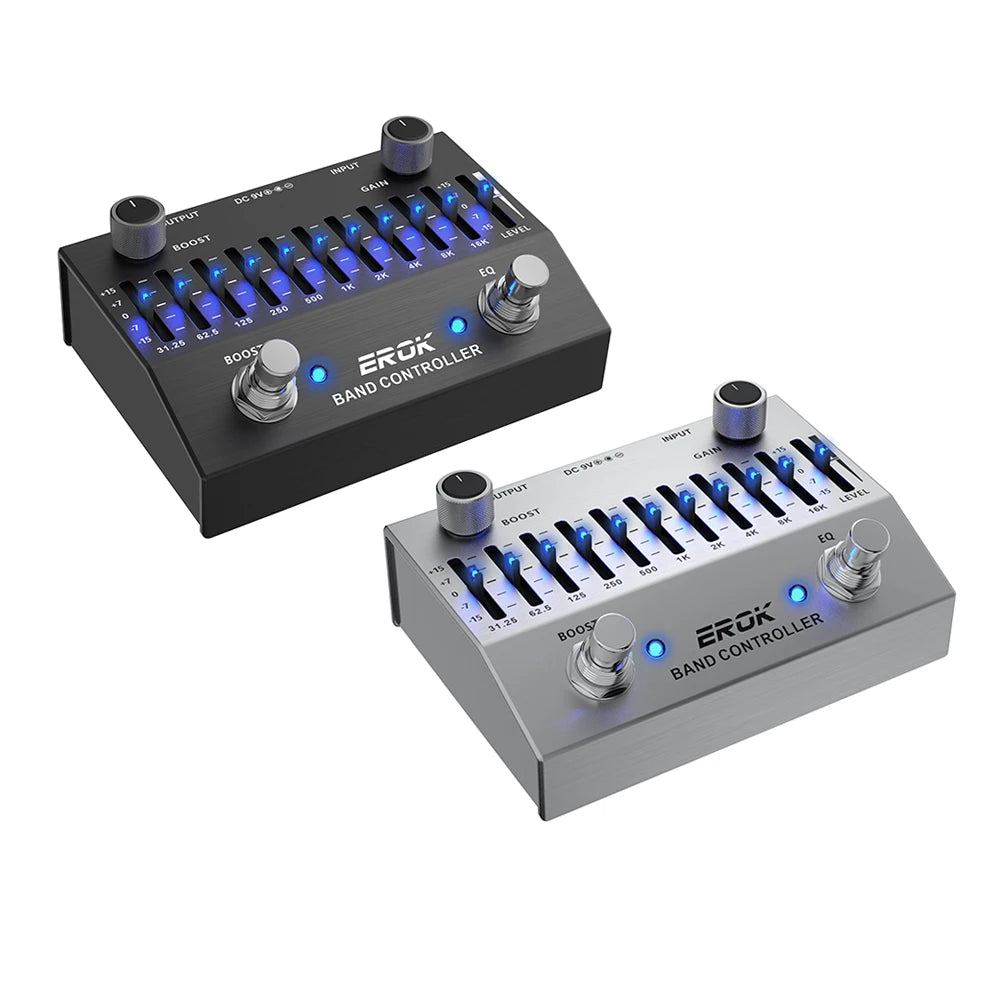 Pedal Ecualizador 10 Bandas EROK EQB-10 ±15dB – Guitarra y Bajo, True Bypass