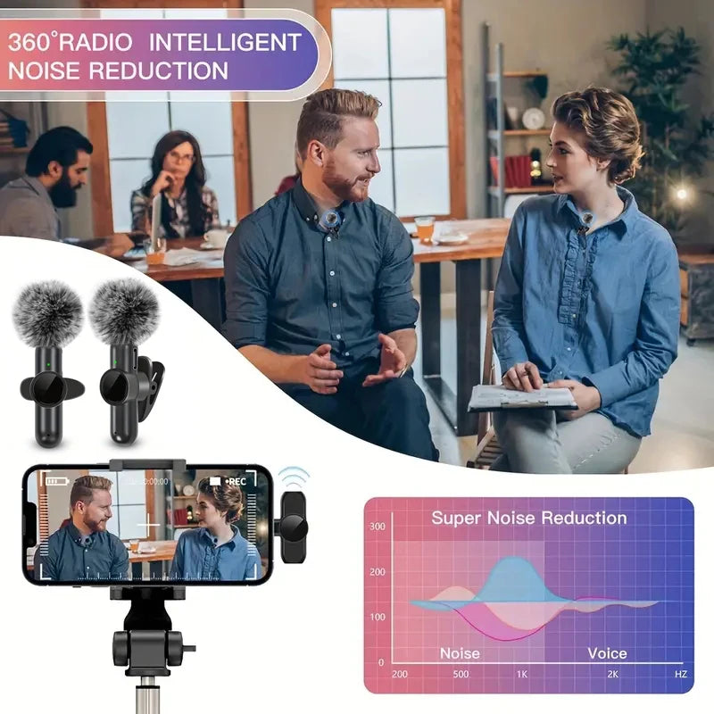Micrófono Lavalier Inalámbrico Mini – iPhone y Android (1 o 2 micrófonos)