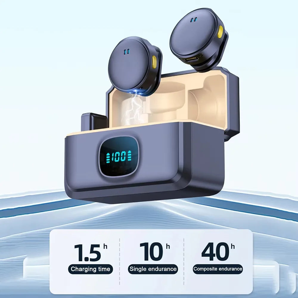 Micrófono Lavalier Inalámbrico 2.4GHz con Estuche de Carga – Plug and Play