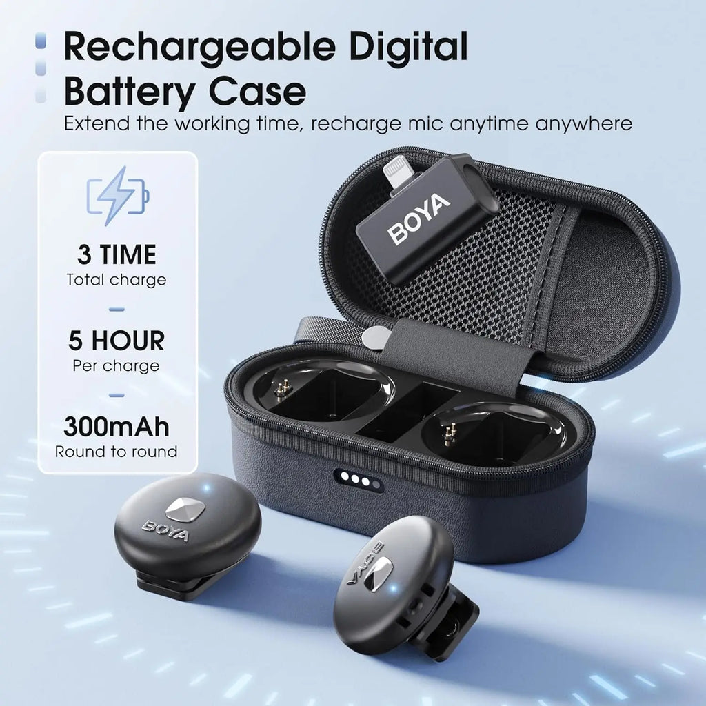 Micrófono Lavalier Inalámbrico BOYA Omic – iPhone, Android, USB-C