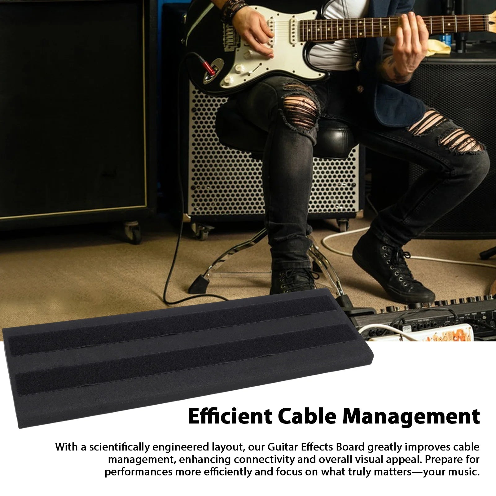 Pedalboard EVA Alta Densidad – Liviano, Portátil con Cinta Adhesiva y Organizador de Cables