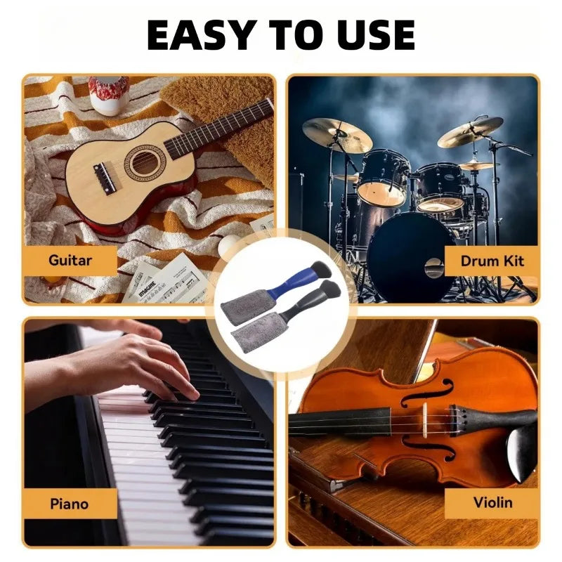 Cepillo de Limpieza Doble Cabeza para Guitarra – Cuerdas y Diapásón | Tela y Cerdas