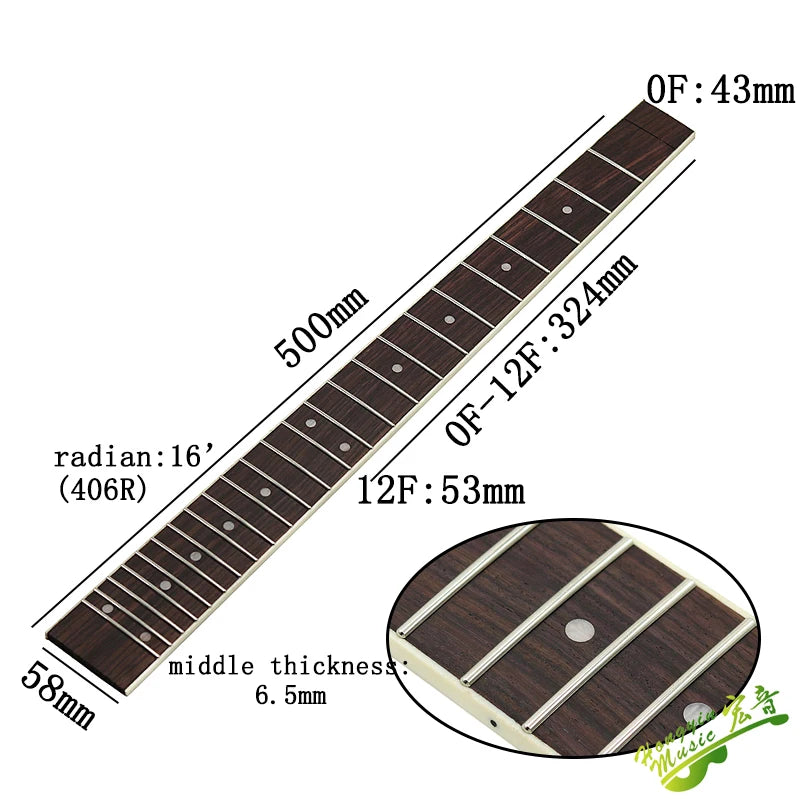 Diapásón para Guitarra Eléctrica – Palo de Rosa o Ébano | 22 y 24 Trastes