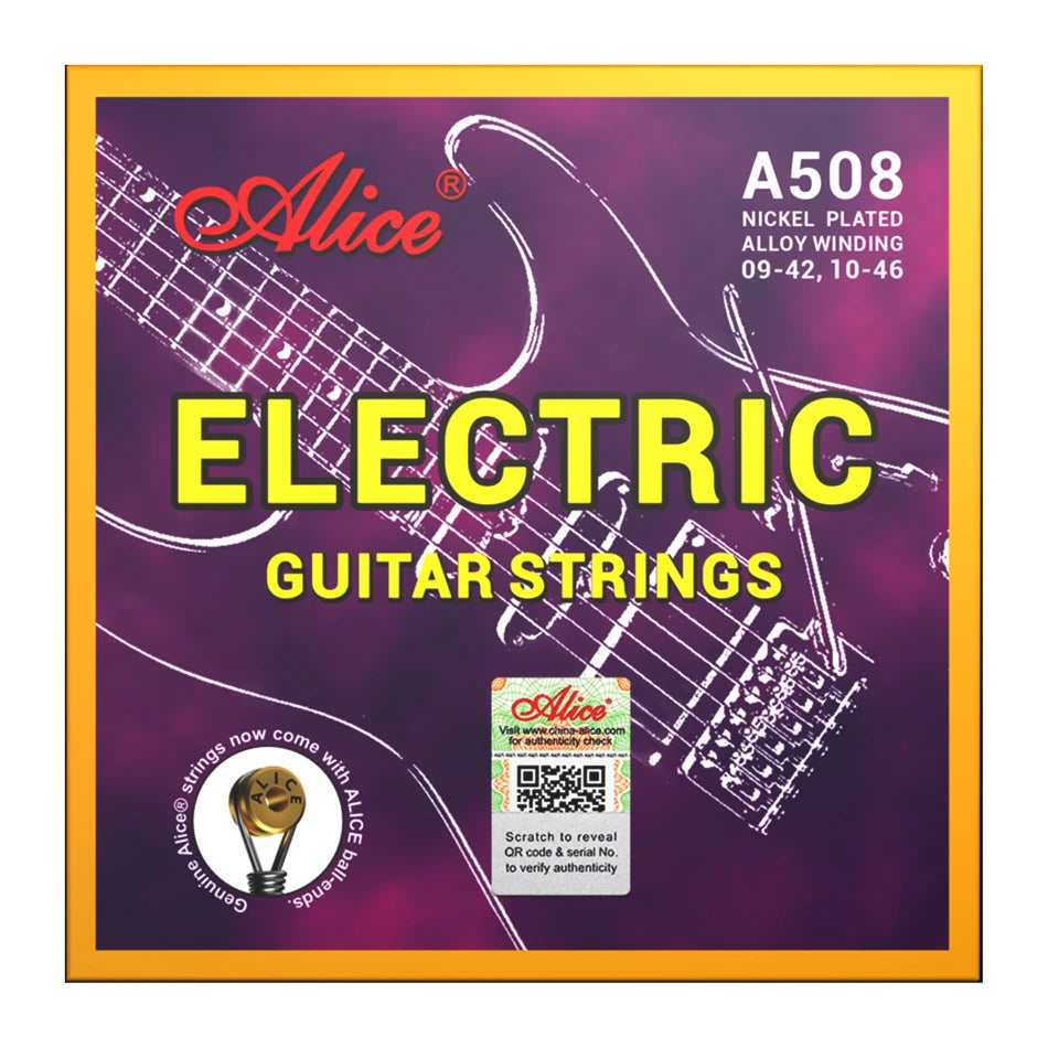 Cuerdas Guitarra Eléctrica Alice A508 – Acero Niquelado | Calibres .009/.010