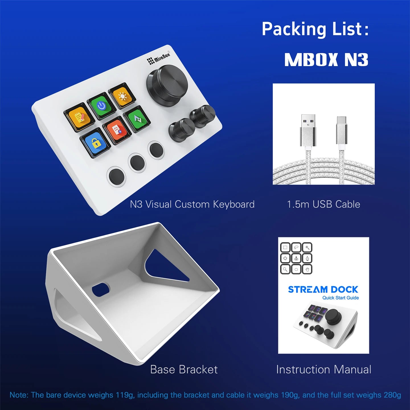 Stream Deck Mirabox N3 – Consola Creativa con Macropad Visual para Streaming y Gaming