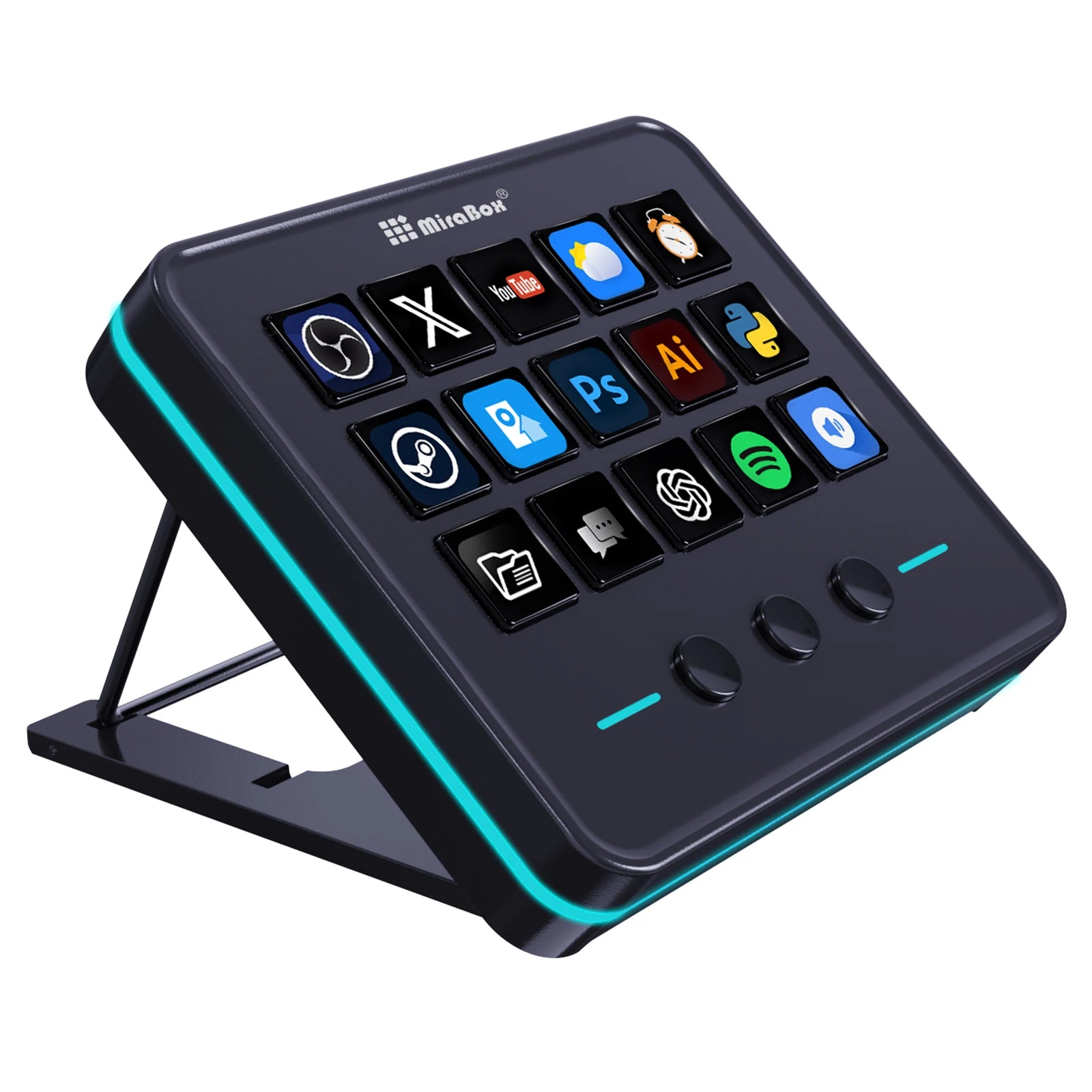Controlador Macro LCD Mirabox M18 – 15 Teclas para OBS, Streaming, Edición y Gaming