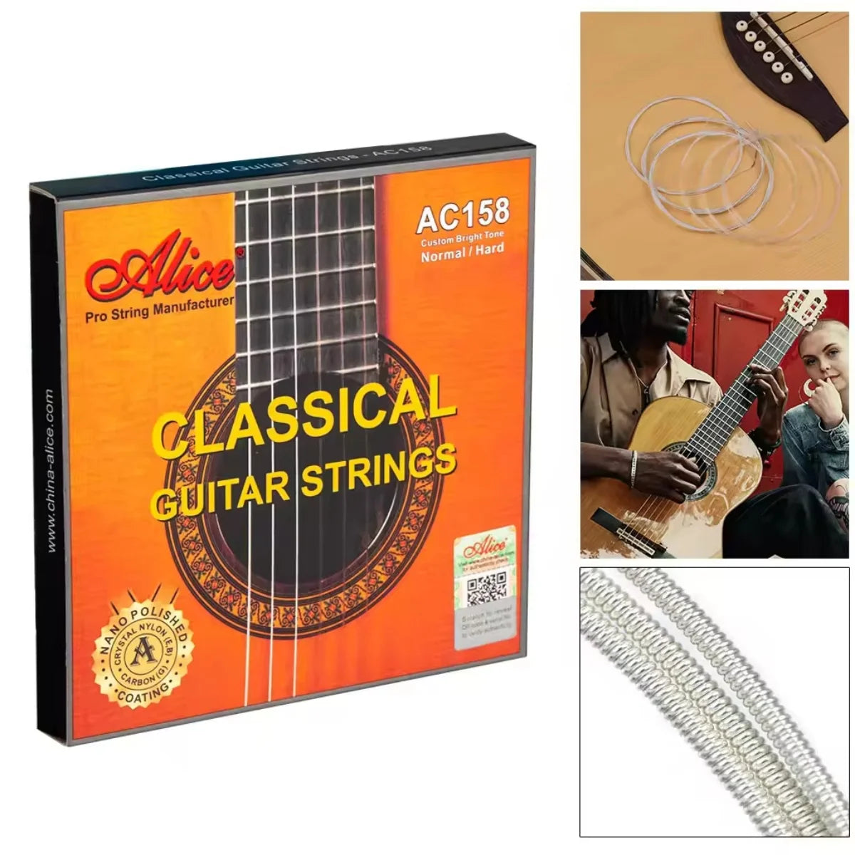 Cuerdas Guitarra Clásica Alice – Set Nylon | AC148 / AC158 / AC108 / AC130 / AC139 / AC136 / AC132