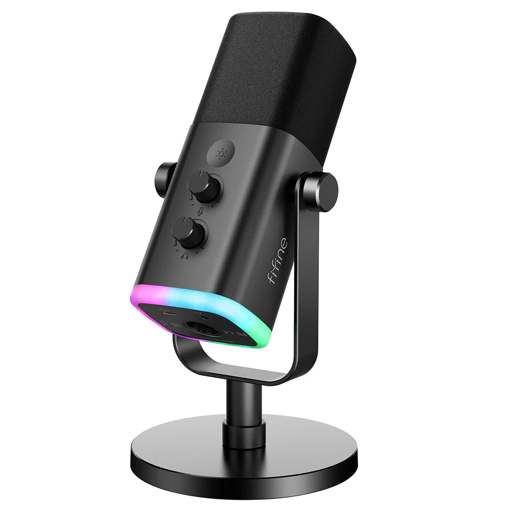 Micrófono Dinámico FIFINE AM8 – USB/XLR con Botón Mute Táctil para PC, PS5 y Mixer
