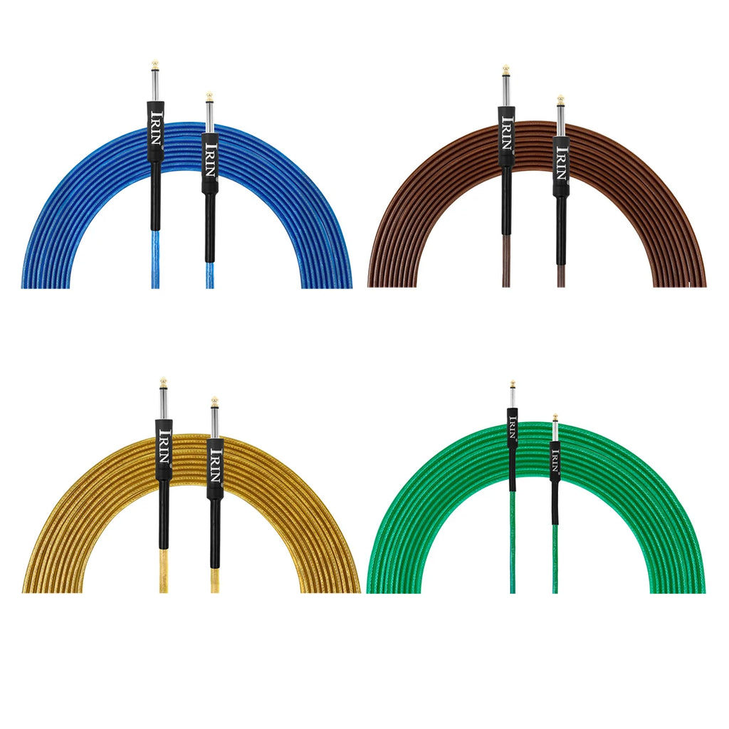Cable de Guitarra IRIN Blindado 6.35mm – 3/6/10M Reducción de Ruido (GT-89)