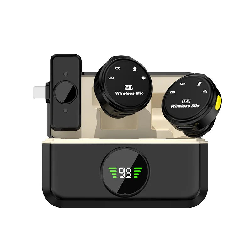 Micrófono Lavalier Inalámbrico 2.4GHz con Estuche de Carga – Plug and Play
