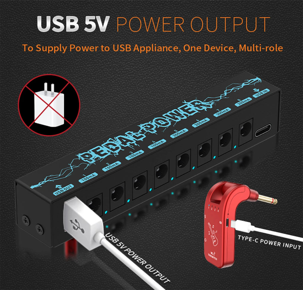 Fuente de Poder para pedales Stompbox 9V de alimentación