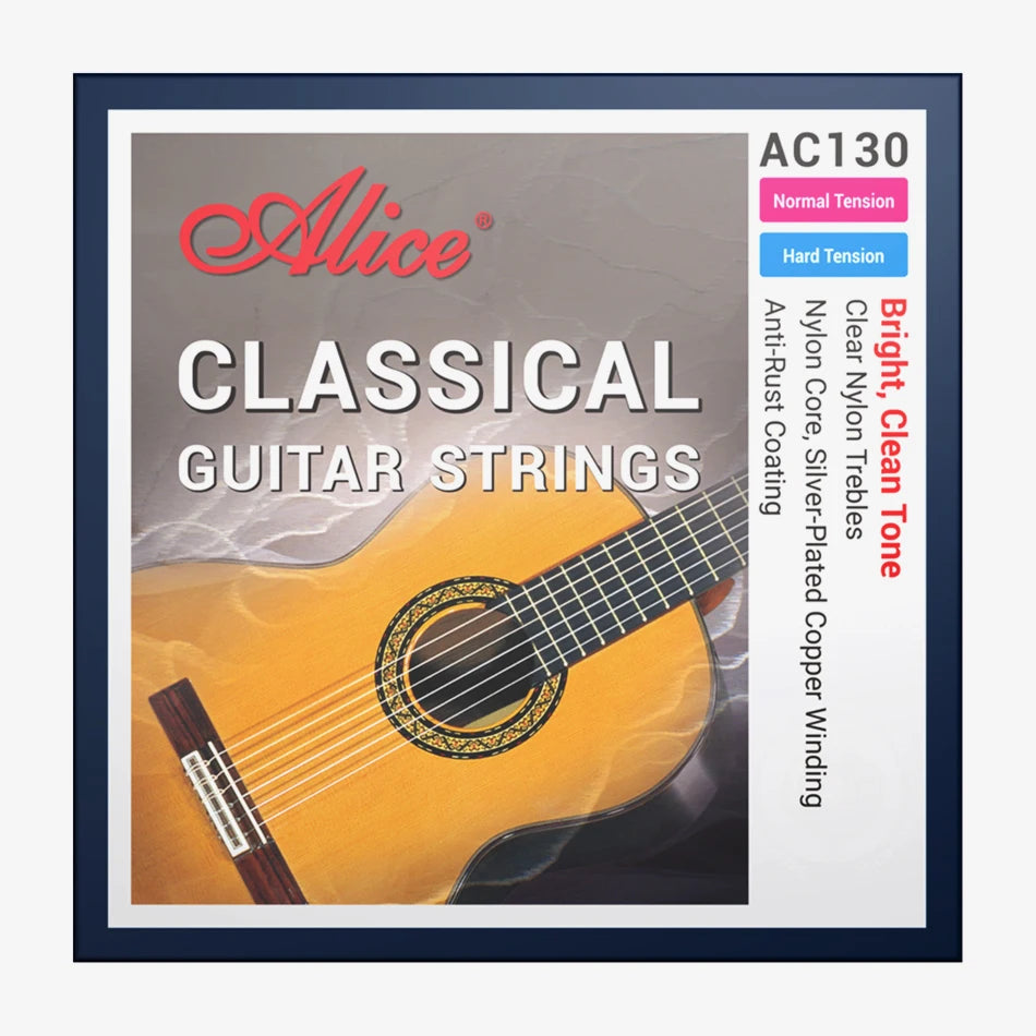 Cuerdas Guitarra Clásica Alice AC130 – Nylon + Cobre Plateado | Tensión Normal y Alta