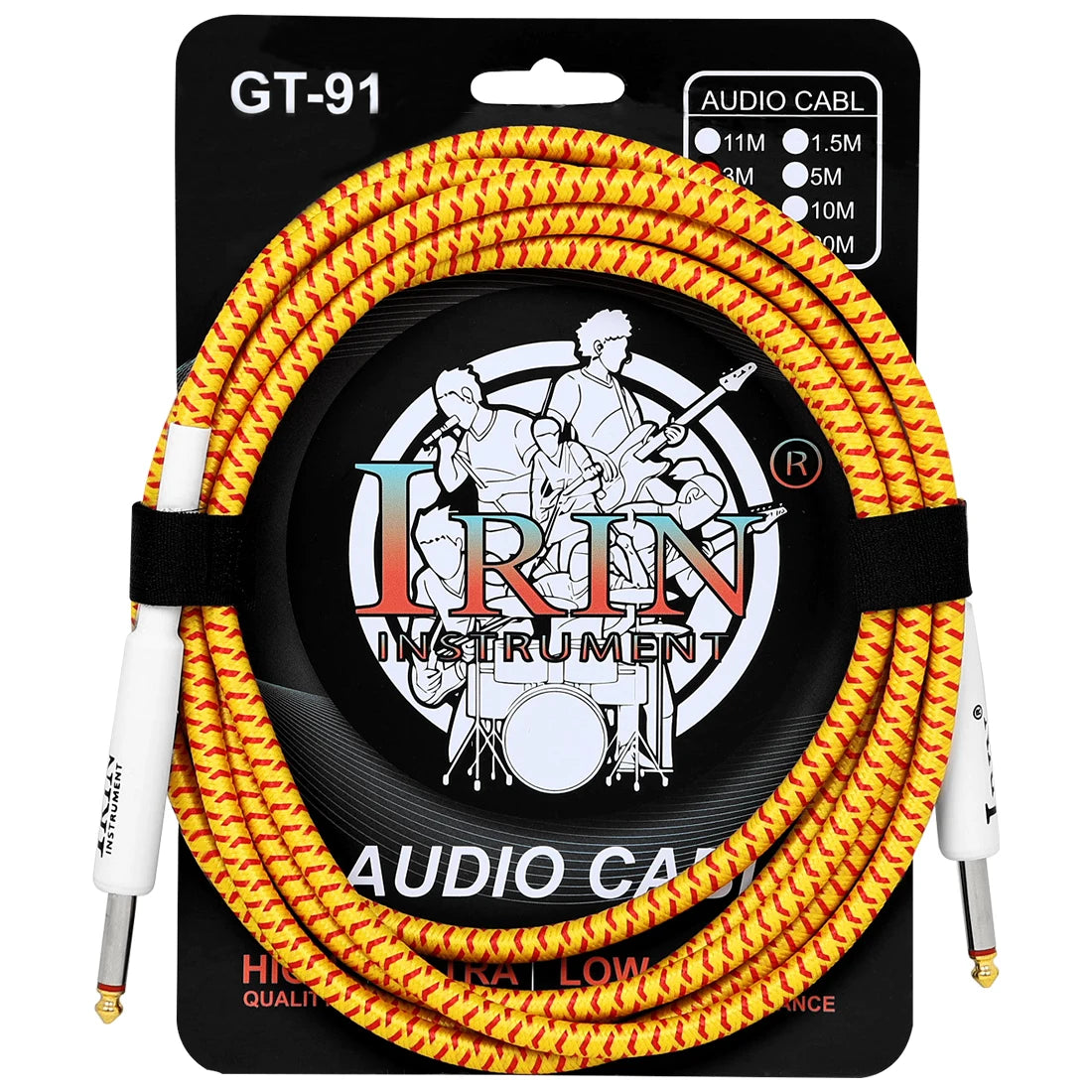 Cable de Guitarra IRIN Cobre Puro 6.35mm – 3/6/10M Anti-Ruido