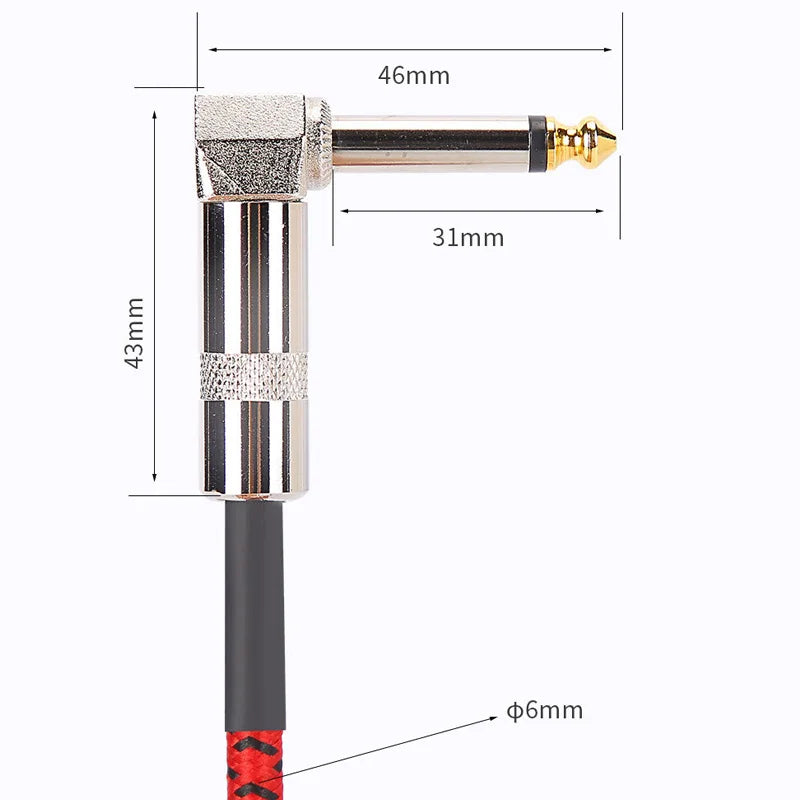 Cable Patch para Pedalboard 6.35mm – Trenzado, Bajo Ruido | 15 o 30 cm
