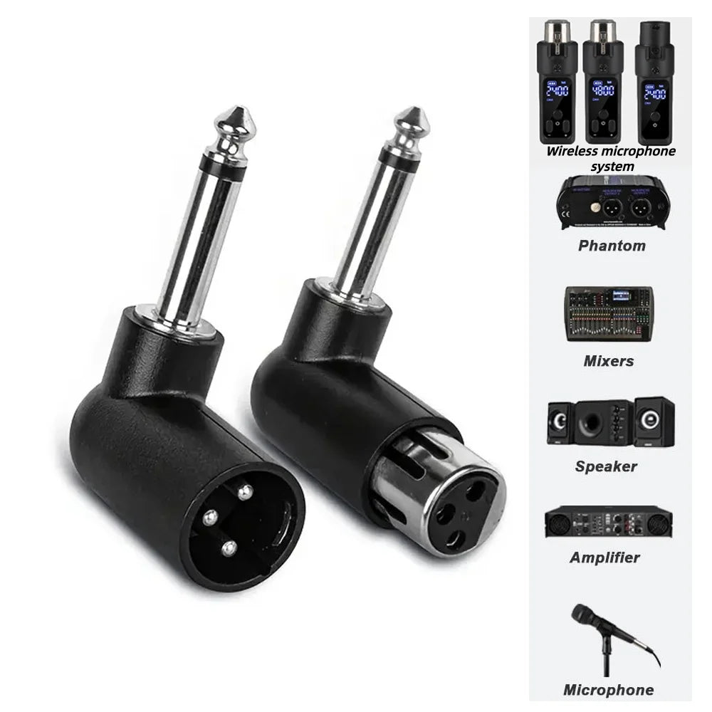 Adaptador XLR Macho a Jack 6.35mm Hembra – Balanceado para Micrófonos e Interfaces de Audio