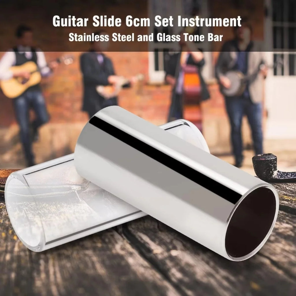 Slides Miwayer 60mm – Set 4 Piezas (Acero + ABS) para Guitarra Acústica y Bajo