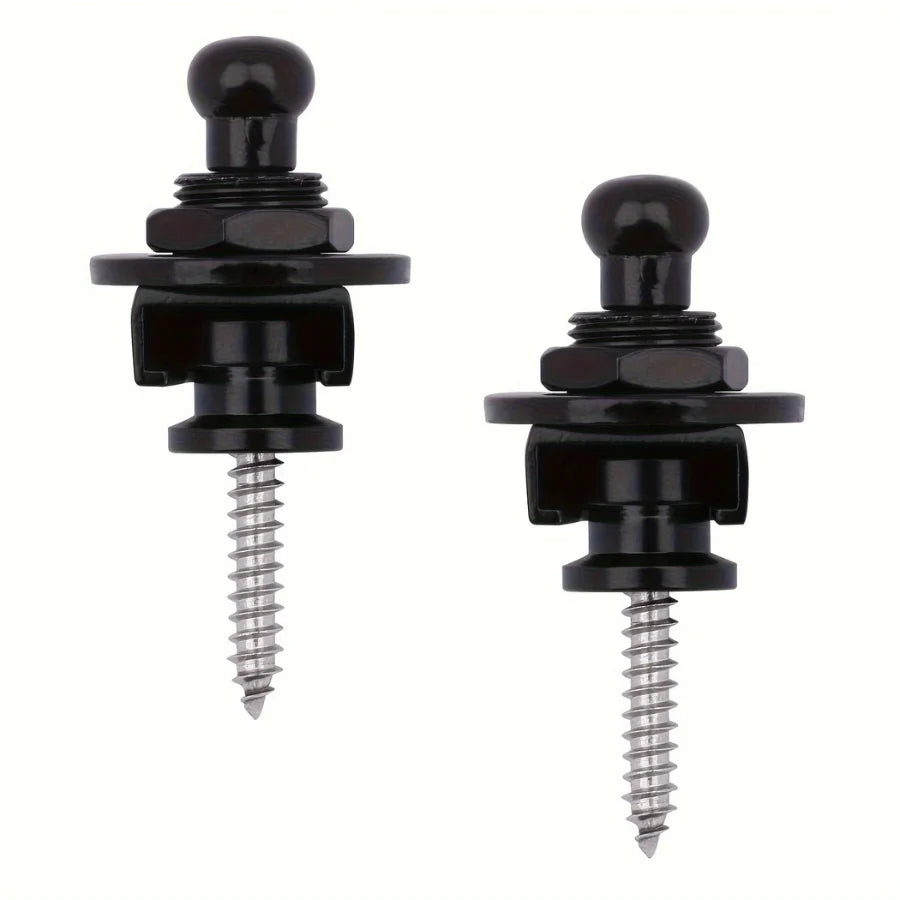 Strap Lock Aleación Premium – 2 Unidades Dorado/Negro para Guitarra Eléctrica, Acústica y Bajo