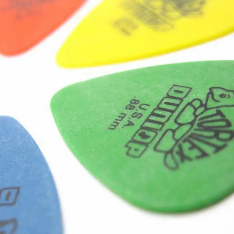 Púas de Guitarra Dunlop – Set 10 Unidades | 6 Grosores para Guitarra Eléctrica y Acústica