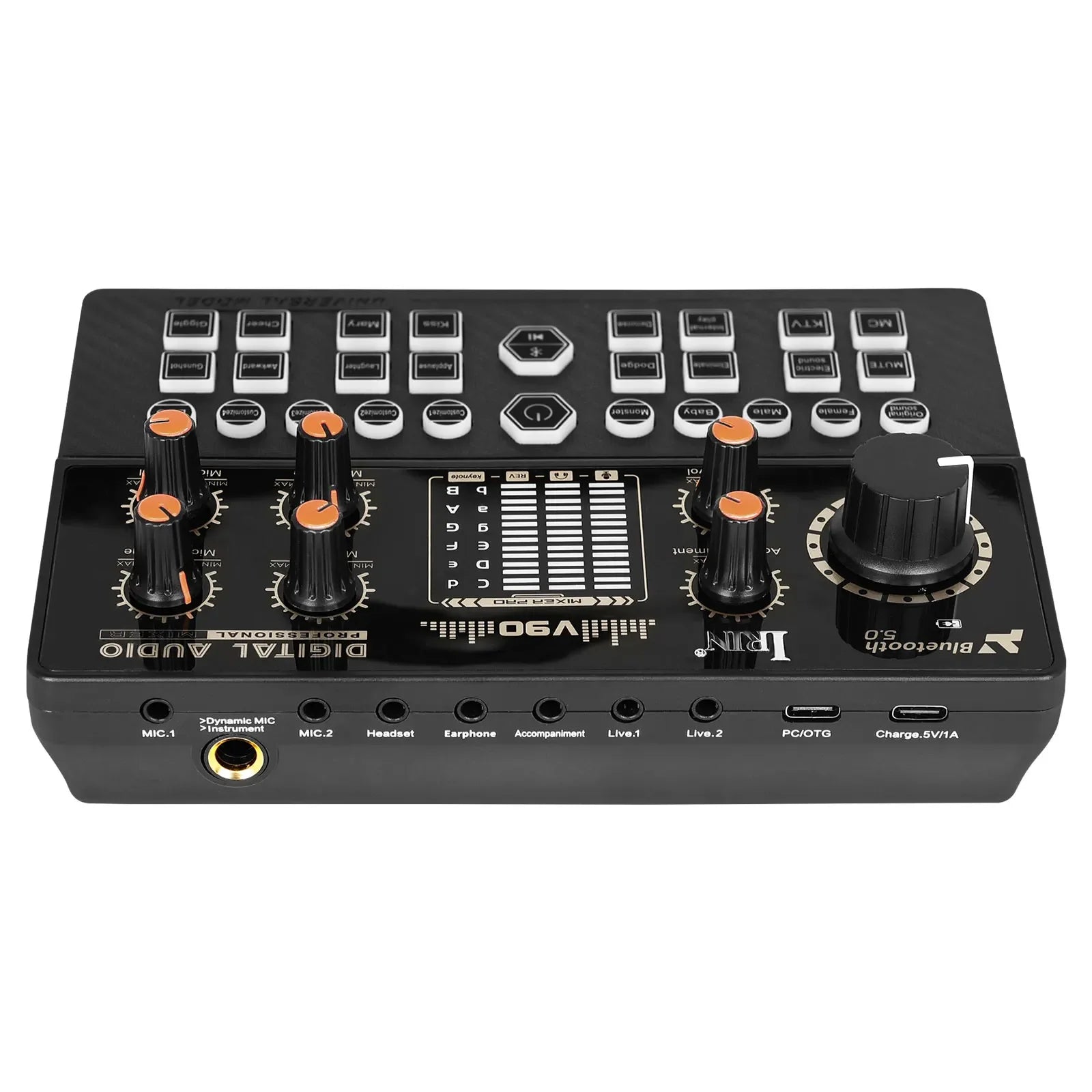 Mixer de Audio IRIN V90 – Interfaz, Bluetooth, Cambiador de Voz para PC y Streaming