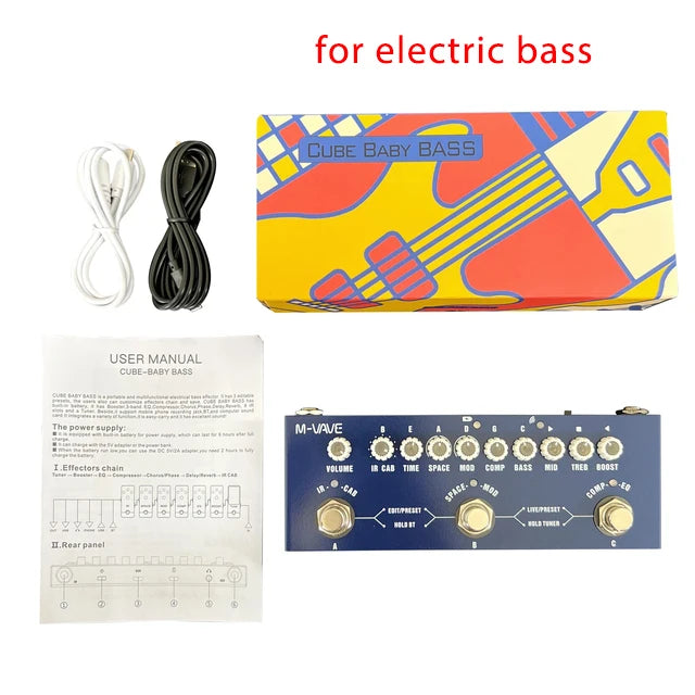 Pedal Multiefectos Recargable M-VAVE Cube Baby – Guitarra, Bajo y Acústica
