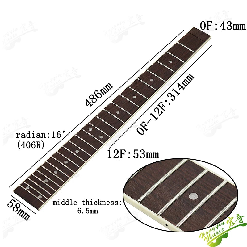 Diapásón para Guitarra Eléctrica – Palo de Rosa o Ébano | 22 y 24 Trastes