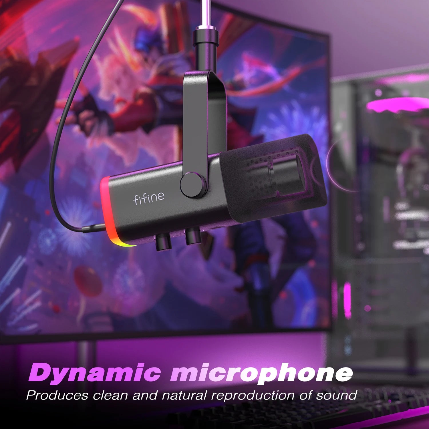 Micrófono Dinámico FIFINE AM8 – USB/XLR con Botón Mute Táctil para PC, PS5 y Mixer