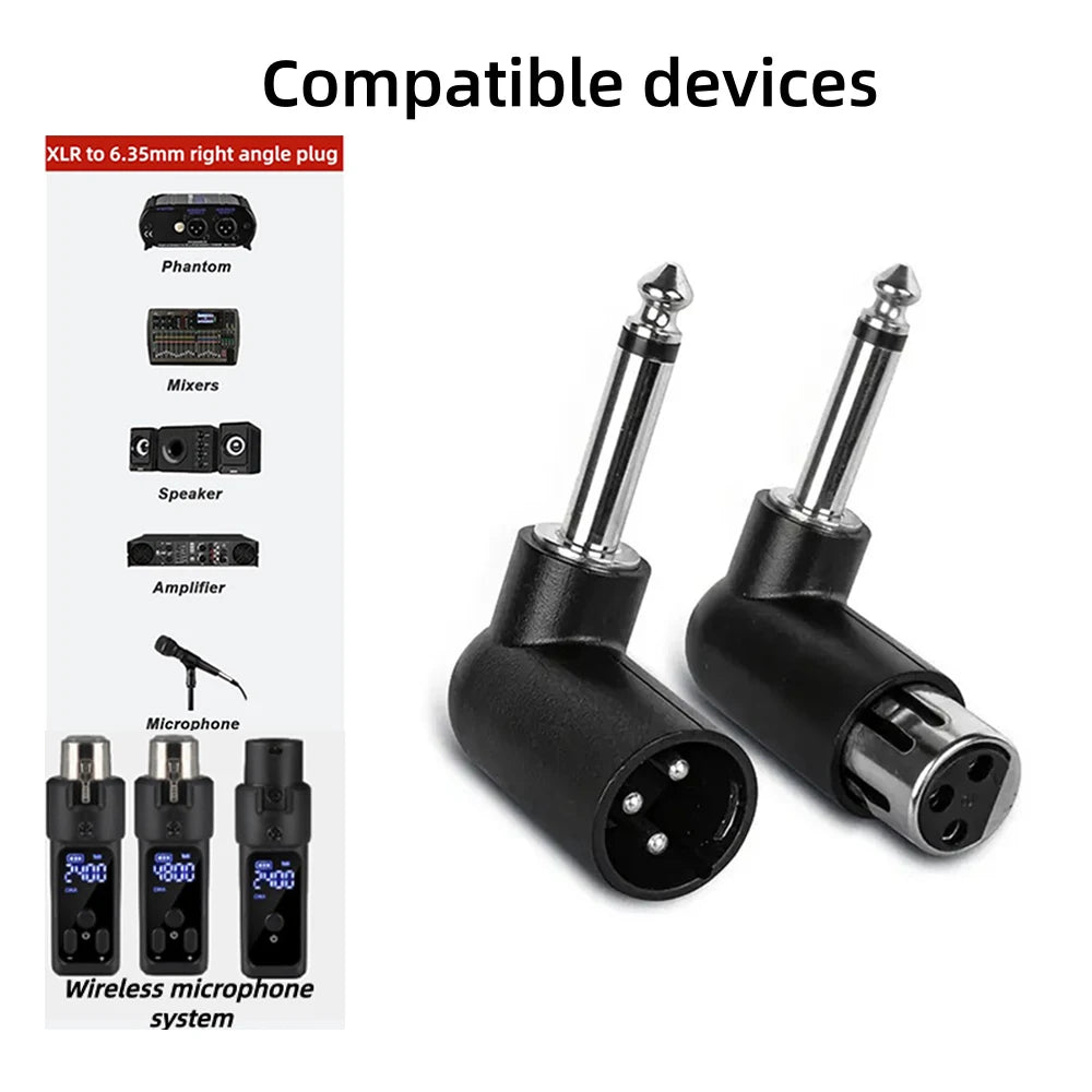 Adaptador XLR Macho a Jack 6.35mm Hembra – Balanceado para Micrófonos e Interfaces de Audio