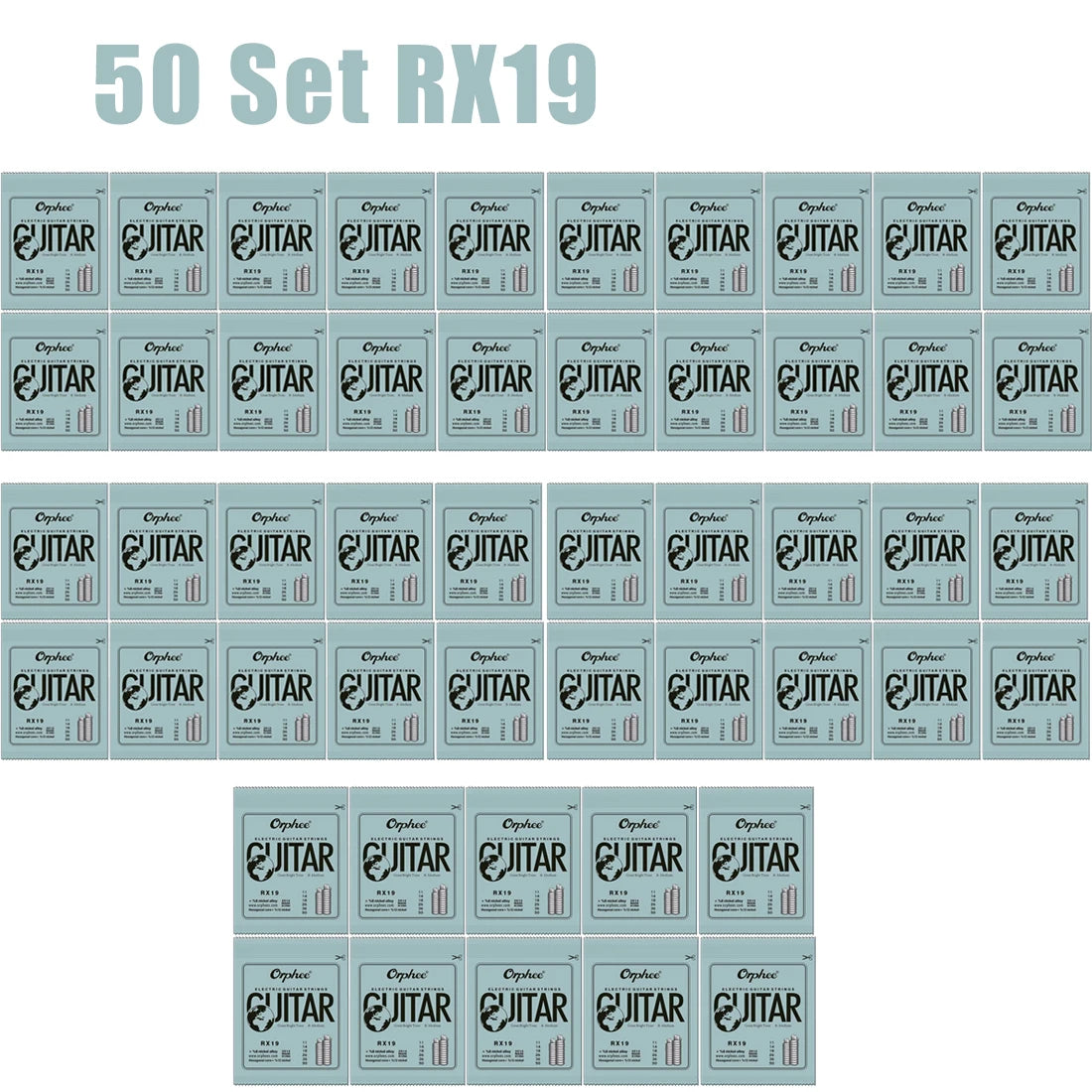Cuerdas Guitarra Eléctrica Orphee RX Series – Acero Hexagonal | Pack 10 o 50 Sets